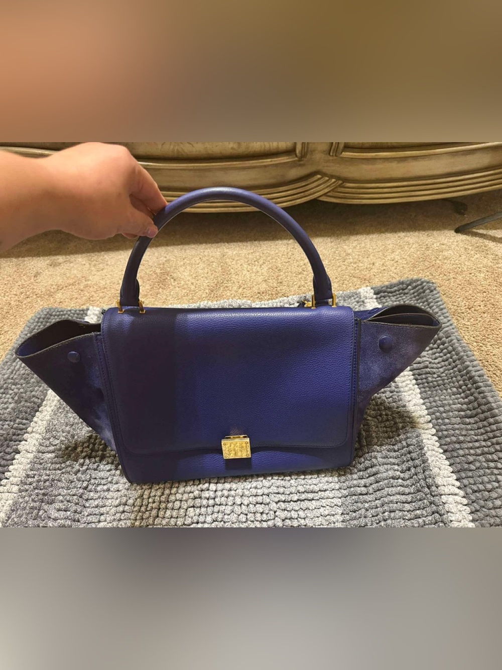 Structured Top-Handle Women's Bag in Deep Blue